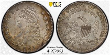 1812/1 50C Small 8 AU58