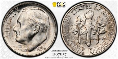 1954-S 10C No JS, FS-901 MS65FB