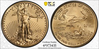 2020 $5 Gold Eagle MS69