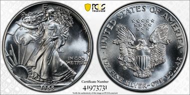 1988 $1 Silver Eagle MS69