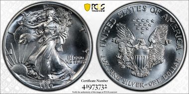 1989 $1 Silver Eagle MS69