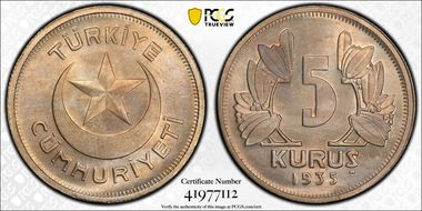 1935 5 Kur KM-862 MS65