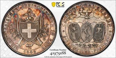 1842 4 Fr Chur R-836a Ag MS64