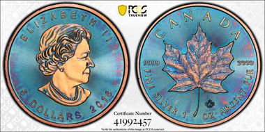 2016 $5 Maple Leaf/Ag N1