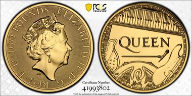 2020 £100 Queen Au Music Legends MS69