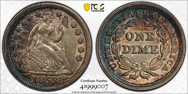 1853 10C Arrows AU58