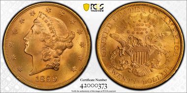 1899 $20 MS65+