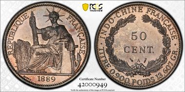 1889-A 50C Lec-255 PR65