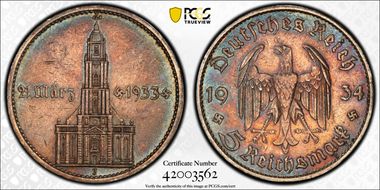 1934-J 5 Mk Potsdam w/Date J-356 N1