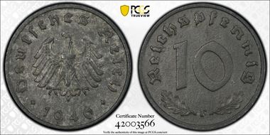 1946-F 10 Pfg J-375 MS62