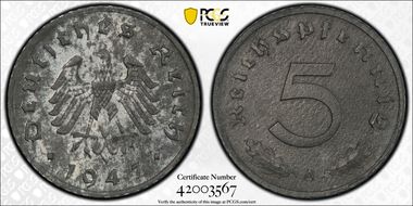 1947-A 5 Pfg J-374 MS62