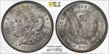 1921 $1 Morgan MS62