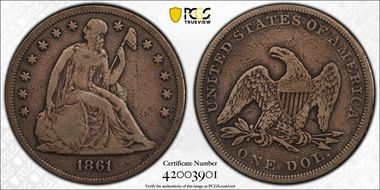1861 $1 VG10