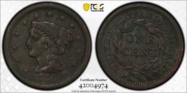 1856 1C Slanted 5 N1BN