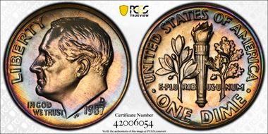 1987-D 10C MS66