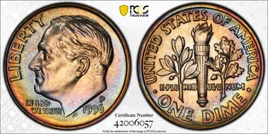 1996-P 10C MS66