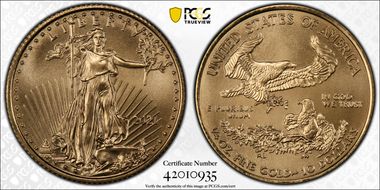 2021 $10 Gold Eagle - Type 1 MS69