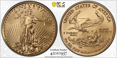 2021 $5 Gold Eagle - Type 1 MS70