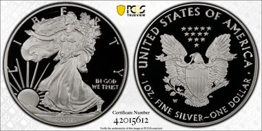 2021-W  $1 Silver Eagle - Type 1 PR69DCAM