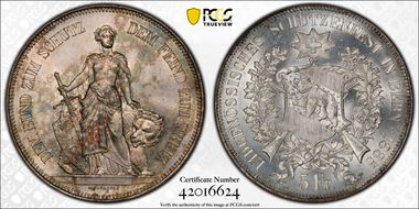 1885 5 Fr Bern R-193 MS65