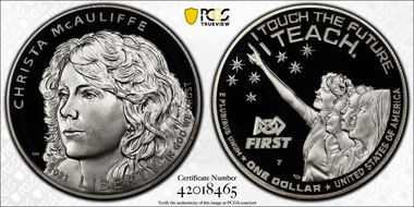 2021-P $1 Christa McAuliffe First Strike PR70DCAM