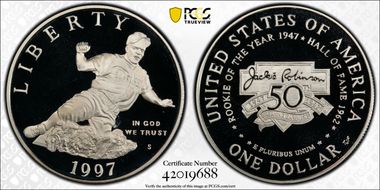 1997-S $1 Jackie Robinson PR69DCAM