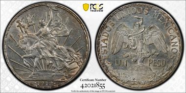 1912 Peso Caballito KM-453  Ag N1