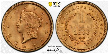 1853 G$1 MS66