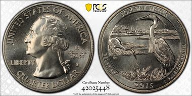 2015-S 25C Bombay Hook NP MS68