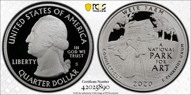 2020-S 25C Weir Farm NP - Silver PR70DCAM