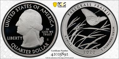 2020-S 25C Tallgrass Prairie NP - Silver PR70DCAM