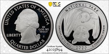 2020-S 25C American Samoa NP - Silver PR69DCAM