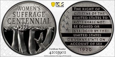 (2020) Medal Women's Suffrage Centennial Set  First Strike PR70DCAM