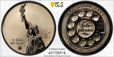 2020-S $1 American Innovation MA Rev PR Telephone First Strike PR70