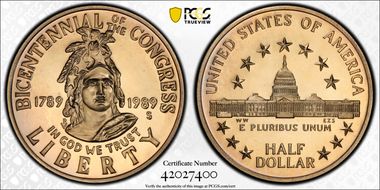 1989-S 50C Congress PR68DCAM