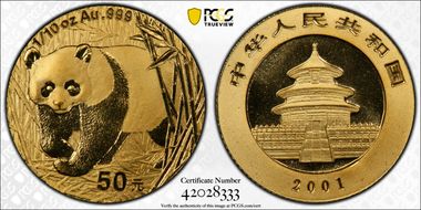 2001 50 Yn Panda Au MS70