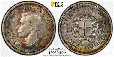 1944 3D S-4085 Shield  Ag AU58