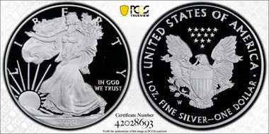 2020-W  $1 Silver Eagle First Strike PR70DCAM