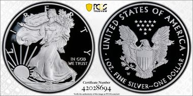 2021-W  $1 Silver Eagle - Type 1 First Strike PR69DCAM