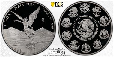 2018-Mo Onza Libertad Ag PR70DCAM