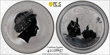 2011-P $1 Year of the Rabbit Ag MS69