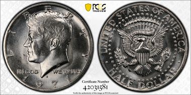 1971-D 50C DDO, FS-102 MS66