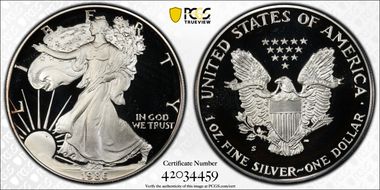 1986-S $1 Silver Eagle PR69DCAM