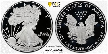 2021-W  $1 Silver Eagle - Type 1 PR70DCAM