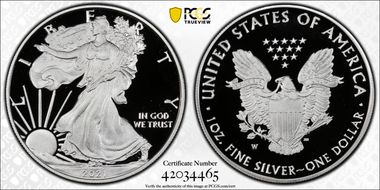 2021-W  $1 Silver Eagle - Type 1 PR70DCAM