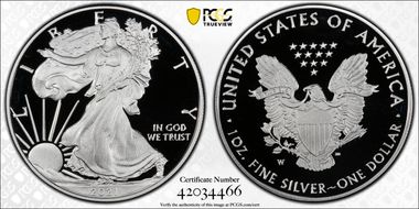 2021-W  $1 Silver Eagle - Type 1 PR70DCAM