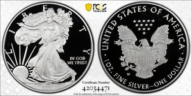 2021-W  $1 Silver Eagle - Type 1 PR70DCAM