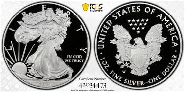 2021-W  $1 Silver Eagle - Type 1 PR70DCAM