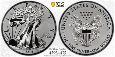 2019-W $1 Silver Eagle Enhanced Rev PR PR70