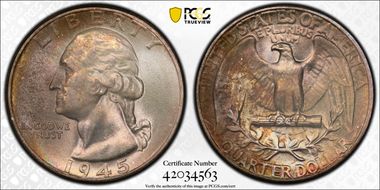 1945 25C MS66